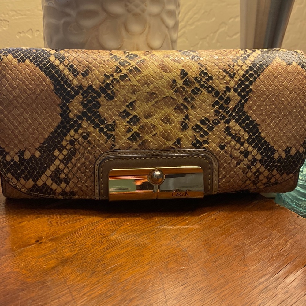 Coach snake skin wallet